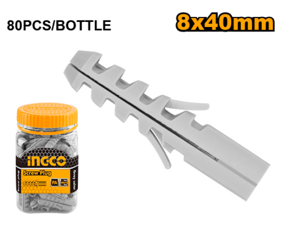 INGCO HWSP0804011 Wall Plugs 8x40mm 80pcs