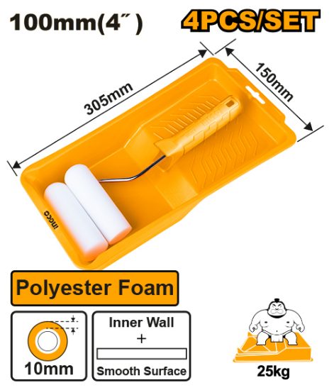 INGCO HKTCB041002 Mini Paint Roller Tray Set 4in