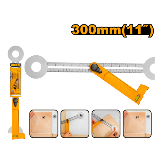 INGCO HAS3001 | مسترة قياس ورسم زوايا 11 بوصة (300 ملم)