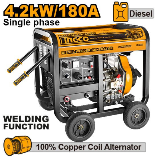 INGCO GDW65001 | مكنة لحام ديزل مع مولد كهرباء 180 أمبير