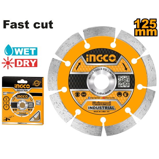 INGCO Segmented Diamond Disc 125x22.2mm Wet & Dry DMD011251