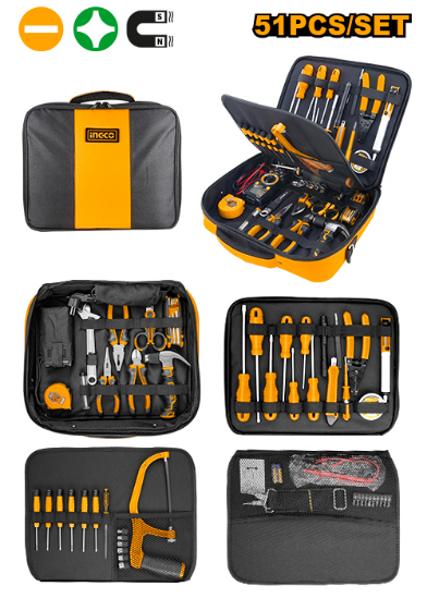 INGCO HKTTS0511 51pc Telecom Tool Set Canvas Bag