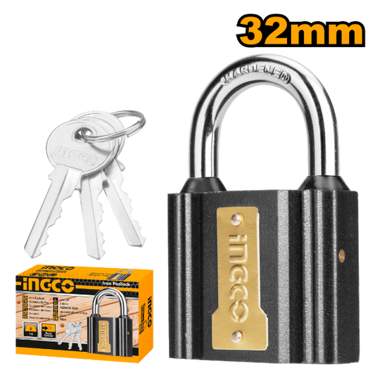 INGCO DIPL0301 Iron Padlock 32mm 1.25in Grey