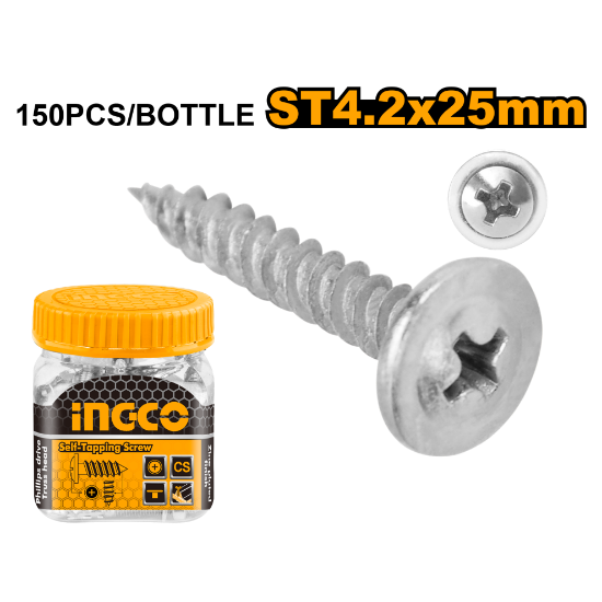 INGCO HWPS4202521 Self-Tapping Screws ST4.2x25mm 150 Pcs