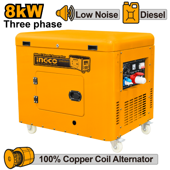 INGCO GSE80003 | مولد كهرباء ديزل مسكر 8 كيلوواط