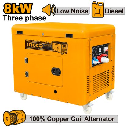 INGCO GSE80003 | مولد كهرباء ديزل مسكر 8 كيلوواط