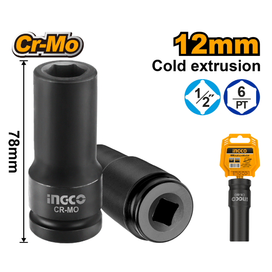 INGCO HDIS12121L | طربوش هواء بولاد طويل 12 ملم