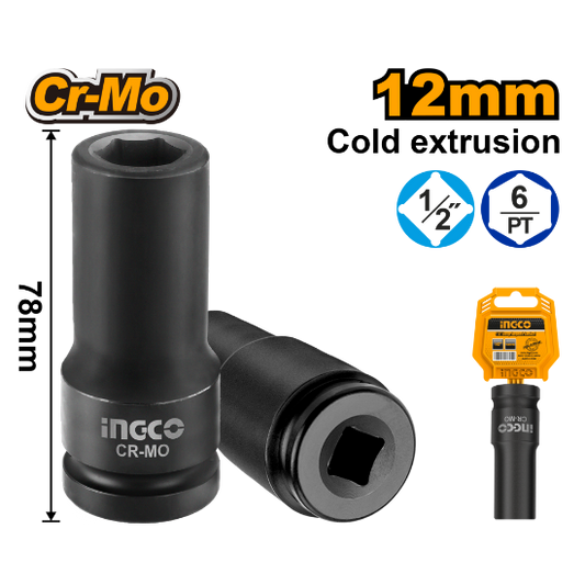 INGCO HDIS12121L | طربوش هواء بولاد طويل 12 ملم
