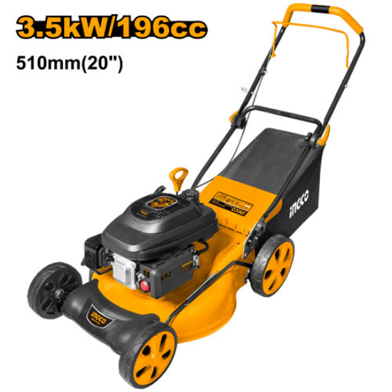 INGCO Petrol Lawn Mower 196cc 3.5kW 4.8HP 510mm GLM196201