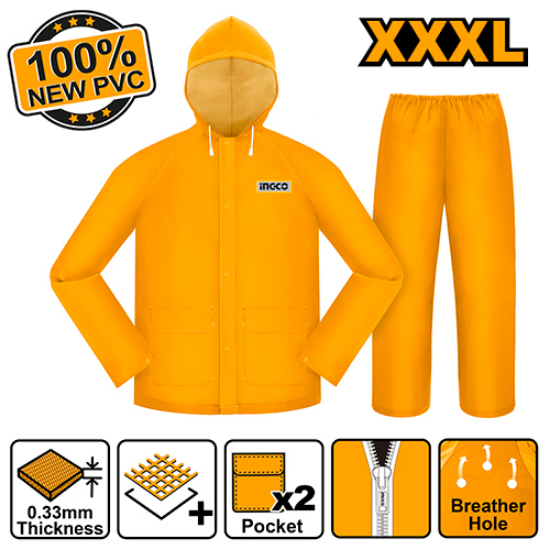 INGCO PVC Rain Suit Size XXXL HRCTSKT031.XXXL