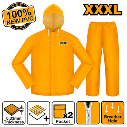 INGCO PVC Rain Suit Size XXXL HRCTSKT031.XXXL