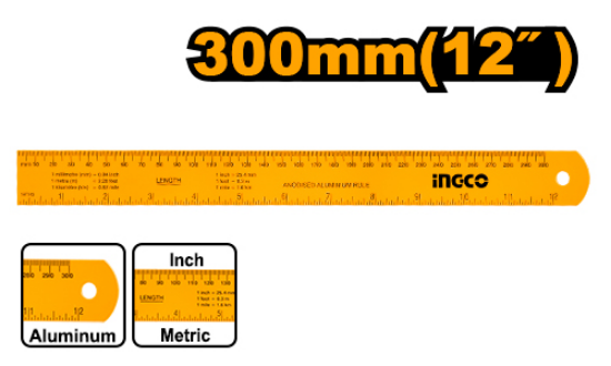 INGCO HSR23002 Aluminium Ruler 30cm