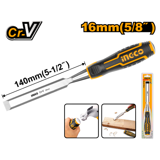 INGCO HWC0816 Wood Chisel 16mm 5/8in x 140mm Cr-V