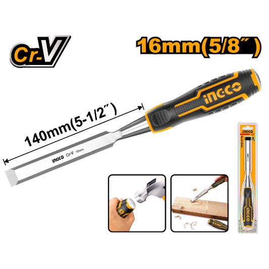 INGCO HWC0816 Wood Chisel 16mm 5/8in x 140mm Cr-V