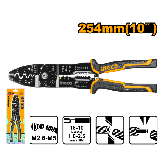 INGCO HWSP101 Wire Stripper and Crimper 10in 254mm