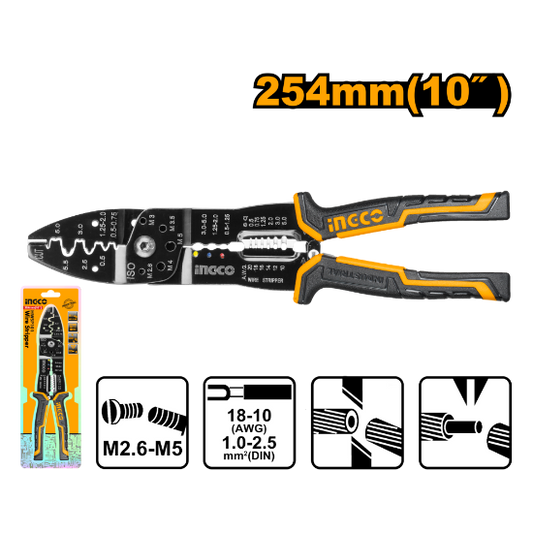 INGCO HWSP101 Wire Stripper and Crimper 10in 254mm