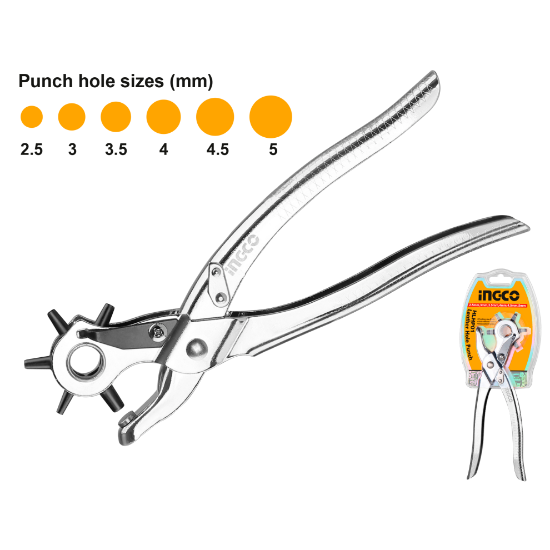 INGCO HLHP01 Leather Hollow Punch Set 2.5-5mm