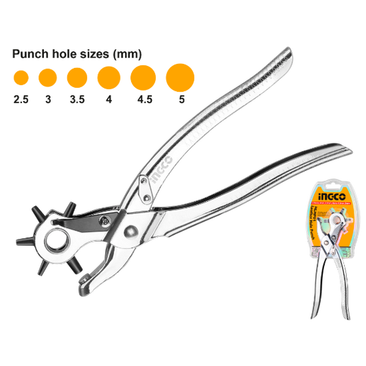 INGCO HLHP01 Leather Hollow Punch Set 2.5-5mm