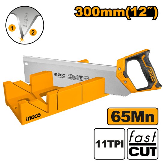 INGCO Mitre Saw with Mitre Box 300mm 12in HMBS3008