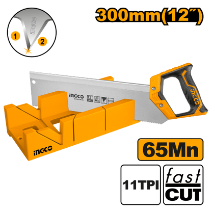 INGCO Mitre Saw with Mitre Box 300mm 12in HMBS3008