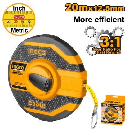 INGCO HFMT8120 | مازورة قياس فايبر 20 م