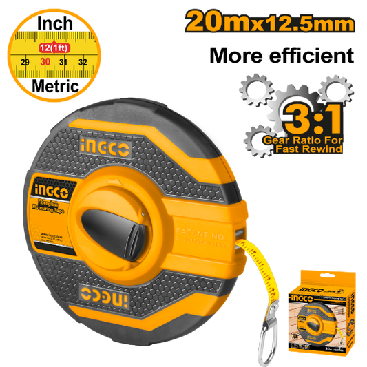 INGCO HFMT8120 | مازورة قياس فايبر 20 م