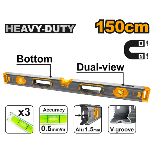 INGCO HSL68150 Magnetic Spirit Level 150cm