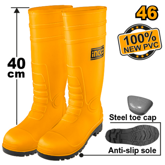 INGCO SSH092SB.46 | جزمة كوتشوك مقاس 46 مع واقي أصابع