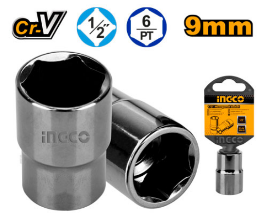 INGCO HHAST12091 1/2in Drive 6-Point Socket 9mm