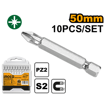 INGCO Screwdriver Bits PZ2 50mm 10pcs SDB11PZ223