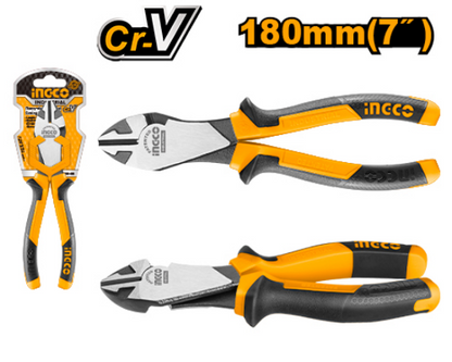 INGCO High Leverage Diagonal Cutting Pliers 7in 180mm Heavy Duty HHDCP28188