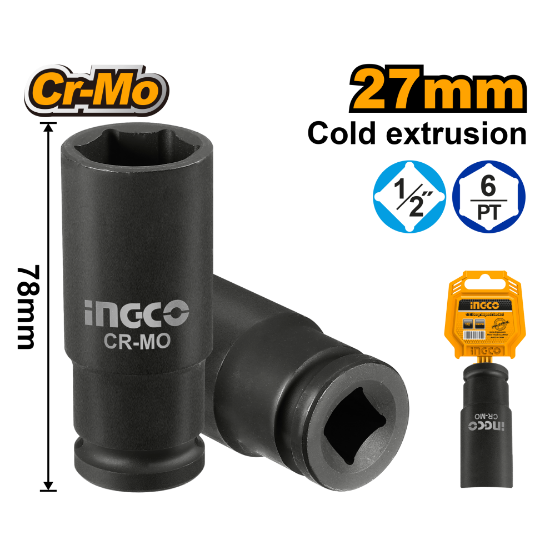 INGCO HDIS12271L | طربوش هواء بولاد طويل 27 ملم