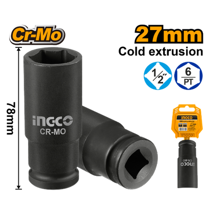 INGCO HDIS12271L | طربوش هواء بولاد طويل 27 ملم