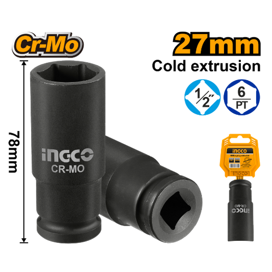 INGCO HDIS12271L | طربوش هواء بولاد طويل 27 ملم