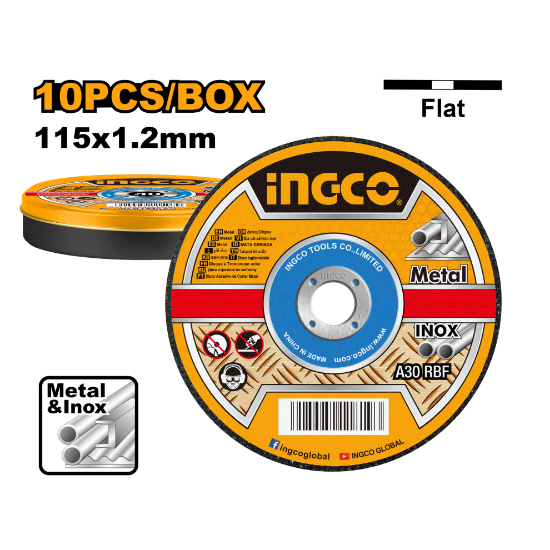 INGCO Thin Stainless Steel Cutting Disc 10pcs 115x1.2mm MCD121155