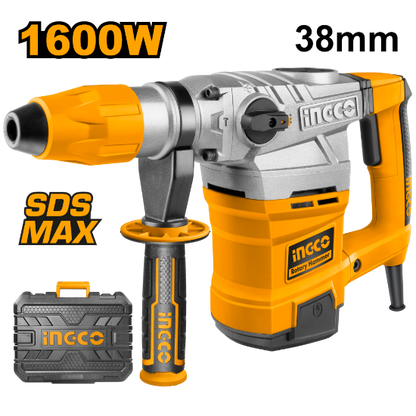 INGCO Rotary Hammer 1600W 38mm SDS-Max Anti-Vibration RH16008