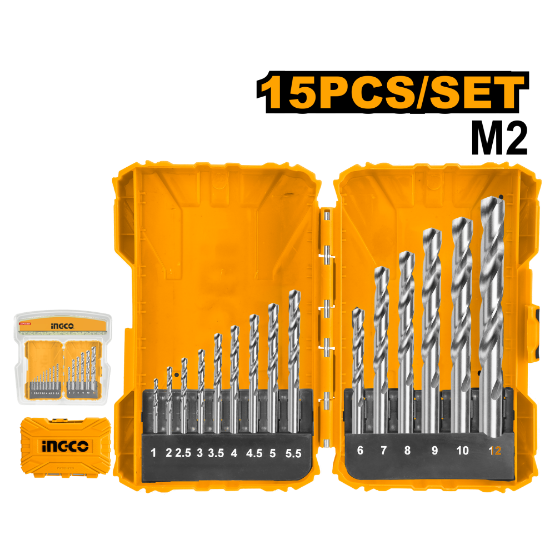 INGCO AKDL51502 | طقم ريش حديد HSS M2 15 قطعة
