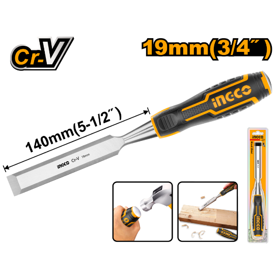 INGCO HWC0819 Wood Chisel 19mm 3/4in Cr-V Box of 10