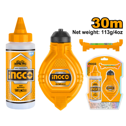 INGCO Chalk Line Reel 30m with Chalk Powder HCLR0130