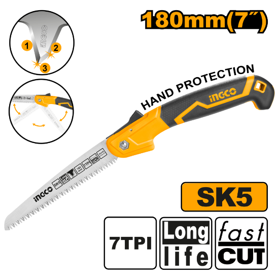 INGCO Folding Pruning Saw SK5 180mm 7in HFSW1808