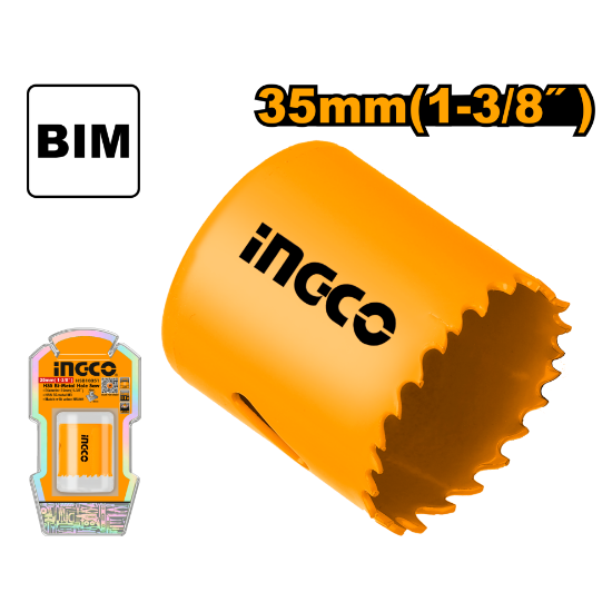 INGCO HSB10351 Bi-Metal Hole Saw for Wood & Metal 35mm Box of 10