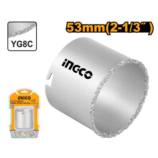 INGCO HSB40531 Diamond Hole Saw for Granite 53mm Box of 10