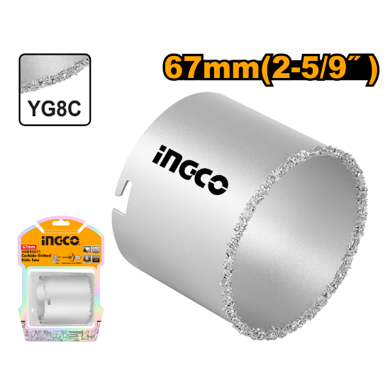 INGCO HSB40671 Diamond Hole Saw for Granite 67mm Box of 5