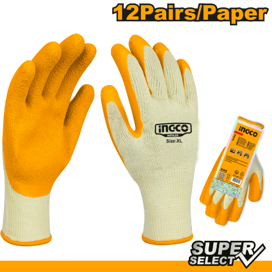 INGCO Latex Palm Dipped Work Gloves XL HGVL05