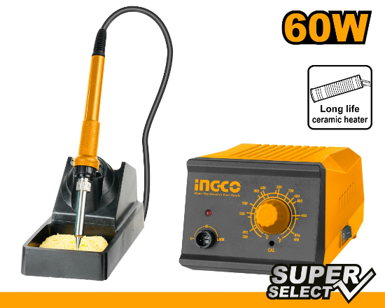 INGCO SI016911 Soldering Iron 60W with Temperature Control & Stand