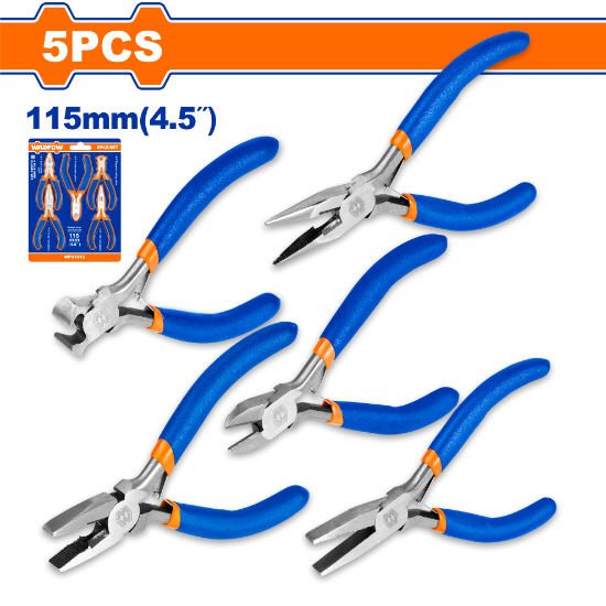 WADFOW Mini Pliers Set 4.5in 5pcs WPS1615