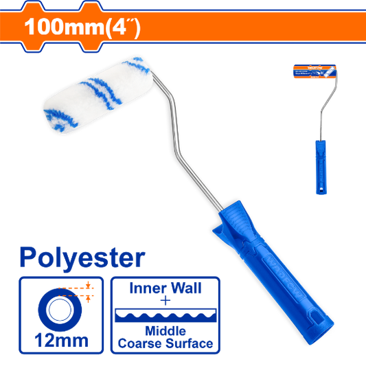 WADFOW Paint Roller with Handle 4in 12mm Polyester WCB1904