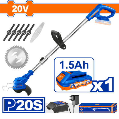 WADFOW Cordless Grass Trimmer 20V with 1.5Ah Battery and Charger WGTP511