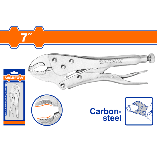 WADFOW Curved Jaw Locking Pliers 7in Carbon Steel WLP1107