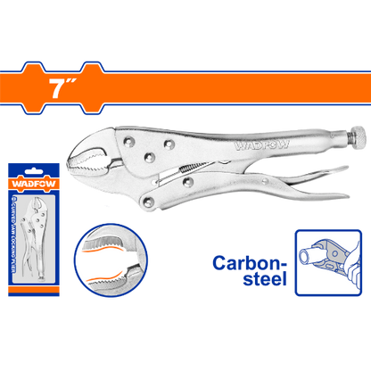WADFOW Curved Jaw Locking Pliers 7in Carbon Steel WLP1107